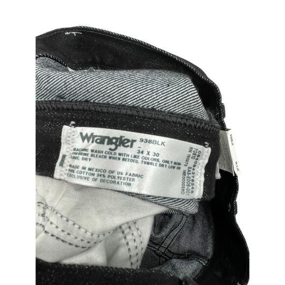 NWT Wrangler Jeans Cowboy Cut Slim Fit Heavyweight Stretch 938 Black 34 X 30 - Picture 9 of 11
